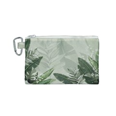 Banana Leaf Plant Pattern Canvas Cosmetic Bag (small)