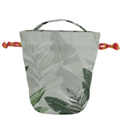 Banana Leaf Plant Pattern Drawstring Bucket Bag