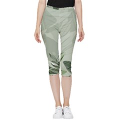 Banana Leaf Plant Pattern Inside Out Lightweight Velour Capri Leggings  by anzea