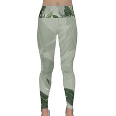 Banana Leaf Plant Pattern Lightweight Velour Classic Yoga Leggings