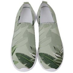 Banana Leaf Plant Pattern Men s Slip On Sneakers