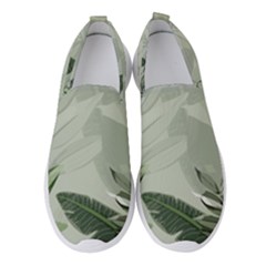 Banana Leaf Plant Pattern Women s Slip On Sneakers