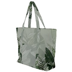 Banana Leaf Plant Pattern Zip Up Canvas Bag by anzea