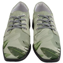 Banana Leaf Plant Pattern Women Heeled Oxford Shoes