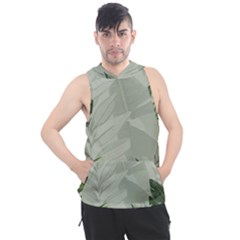 Banana Leaf Plant Pattern Men s Sleeveless Hoodie