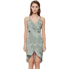 Banana Leaf Plant Pattern Wrap Frill Dress by anzea