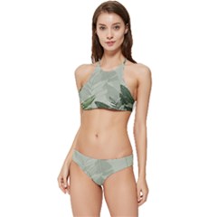 Banana Leaf Plant Pattern Banded Triangle Bikini Set by anzea