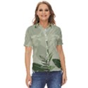 Banana Leaf Plant Pattern Women s Short Sleeve Double Pocket Shirt View1