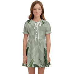 Banana Leaf Plant Pattern Kids  Sweet Collar Dress by anzea