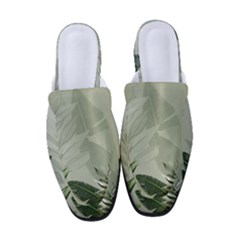 Banana Leaf Plant Pattern Women s Classic Backless Heels