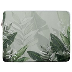 Banana Leaf Plant Pattern 17  Vertical Laptop Sleeve Case With Pocket