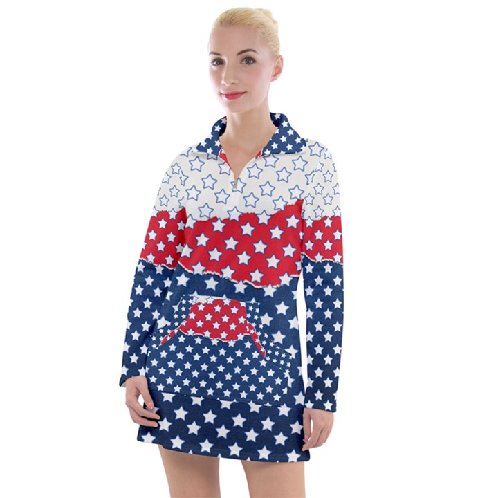 Illustrations Stars Women s Long Sleeve Casual Dress