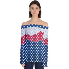 Illustrations Stars Off Shoulder Long Sleeve Top