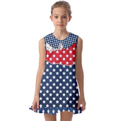 Illustrations Stars Kids  Pilgrim Collar Ruffle Hem Dress