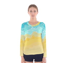 Abstract Background Beach Coast Women s Long Sleeve T-shirt