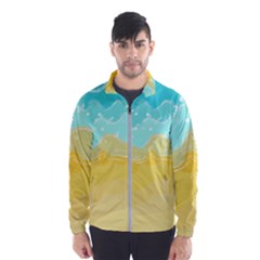 Abstract Background Beach Coast Men s Windbreaker