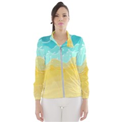 Abstract Background Beach Coast Women s Windbreaker