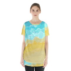 Abstract Background Beach Coast Skirt Hem Sports Top