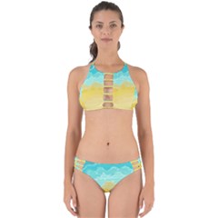 Abstract Background Beach Coast Perfectly Cut Out Bikini Set