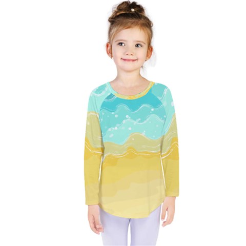 Abstract Background Beach Coast Kids  Long Sleeve T-shirt by anzea