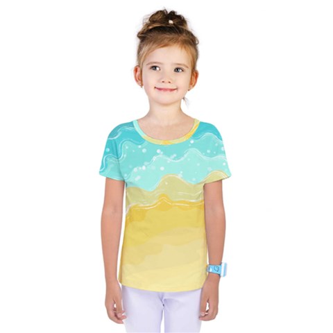 Abstract Background Beach Coast Kids  One Piece T-shirt by anzea