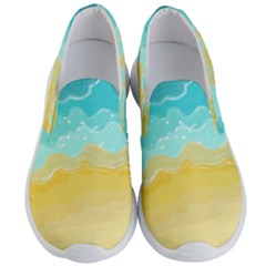 Abstract Background Beach Coast Men s Lightweight Slip Ons