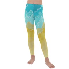 Abstract Background Beach Coast Kids  Lightweight Velour Leggings