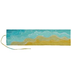 Abstract Background Beach Coast Roll Up Canvas Pencil Holder (l)