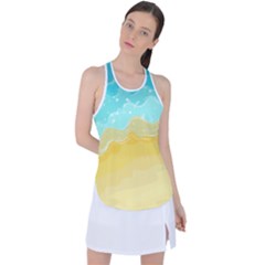 Abstract Background Beach Coast Racer Back Mesh Tank Top by anzea