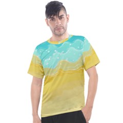 Abstract Background Beach Coast Men s Sport Top