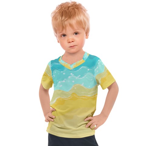 Abstract Background Beach Coast Kids  Sports T-shirt by anzea