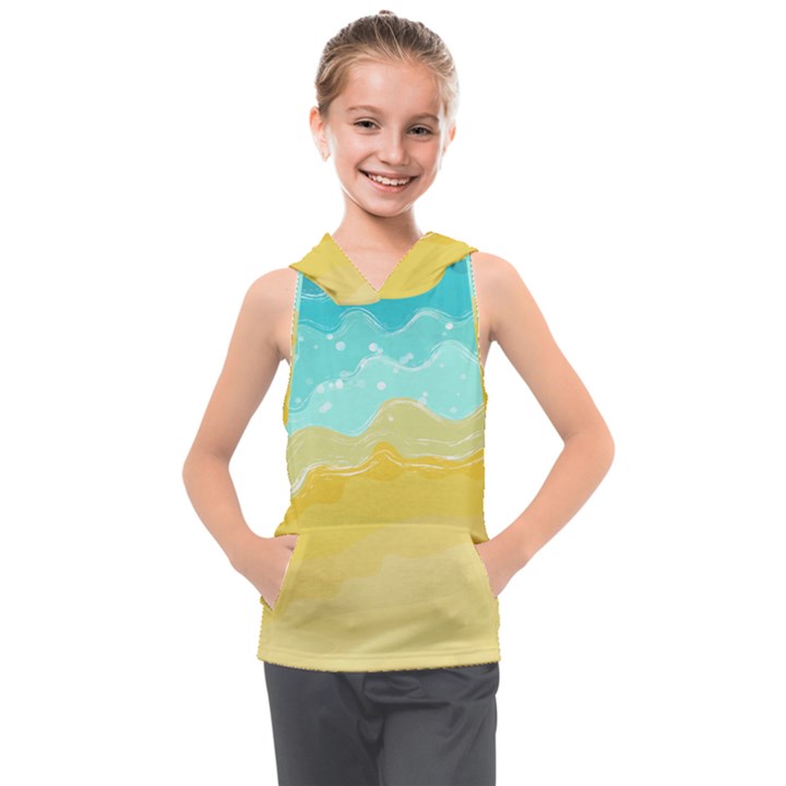 Abstract Background Beach Coast Kids  Sleeveless Hoodie