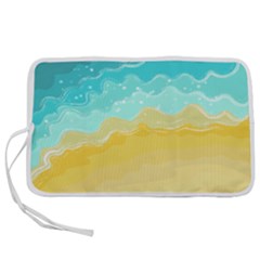 Abstract Background Beach Coast Pen Storage Case (l)