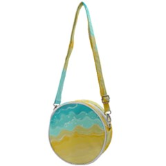 Abstract Background Beach Coast Crossbody Circle Bag