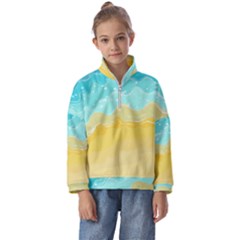 Abstract Background Beach Coast Kids  Half Zip Hoodie