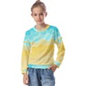 Abstract Background Beach Coast Kids  Long Sleeve T-Shirt with Frill  View1