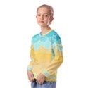 Abstract Background Beach Coast Kids  Long Sleeve T-Shirt with Frill  View2