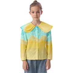 Abstract Background Beach Coast Kids  Peter Pan Collar Blouse by anzea