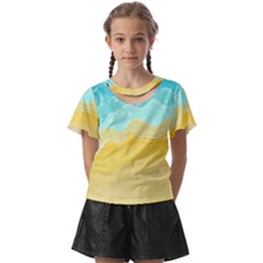 Abstract Background Beach Coast Kids  Front Cut T-shirt by anzea