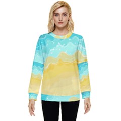 Abstract Background Beach Coast Hidden Pocket Sweatshirt