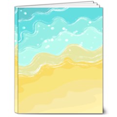 Abstract Background Beach Coast 8  X 10  Hardcover Notebook