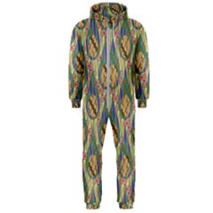 Tribal Background Boho Batik Hooded Jumpsuit (men) by anzea