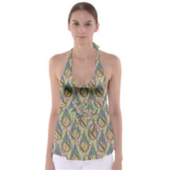 Tribal Background Boho Batik Tie Back Tankini Top by anzea