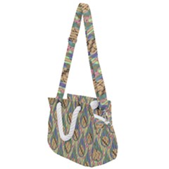 Tribal Background Boho Batik Rope Handles Shoulder Strap Bag by anzea