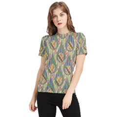 Tribal Background Boho Batik Women s Short Sleeve Rash Guard by anzea