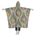 Tribal Background Boho Batik Kids  Hooded Rain Ponchos View2