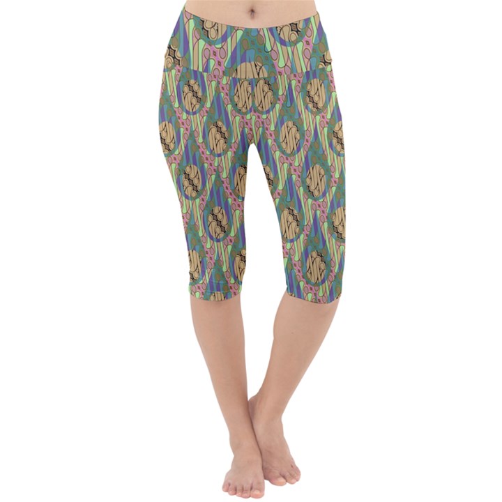 Tribal Background Boho Batik Lightweight Velour Cropped Yoga Leggings