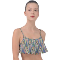 Tribal Background Boho Batik Frill Bikini Top