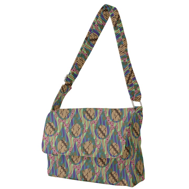 Tribal Background Boho Batik Full Print Messenger Bag (L)