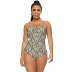 Tribal Background Boho Batik Retro Full Coverage Swimsuit